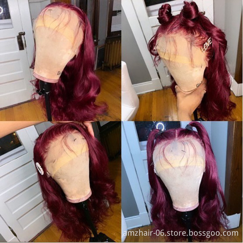27 99J 30 Raw Brazilian 100% Virgin Human Hair Hd Full Lace Frontal Wig Cheap Colored Lace Front Wig Human Hair For Black Women